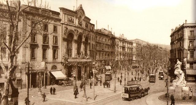 Бульвар Рамбла в конце XIX в. (Барселона, около 1890–1900 гг.)